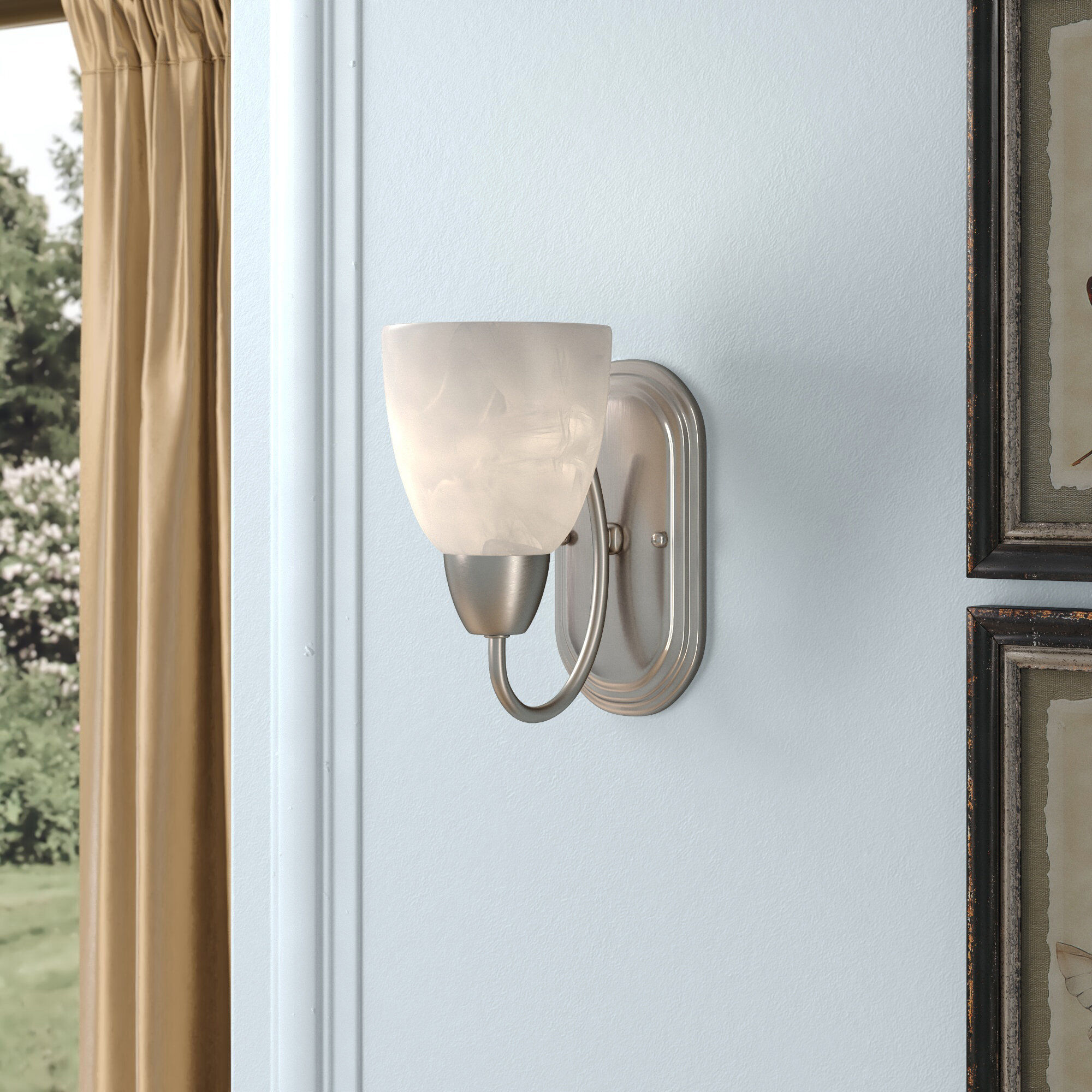 Torino 1 Light 8 inch Brushed Nickel Bath Bar Wall Light